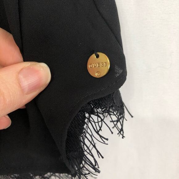 Guess Black Lace Trimmed Camisole Adjustable Strap - Picture 4 of 7